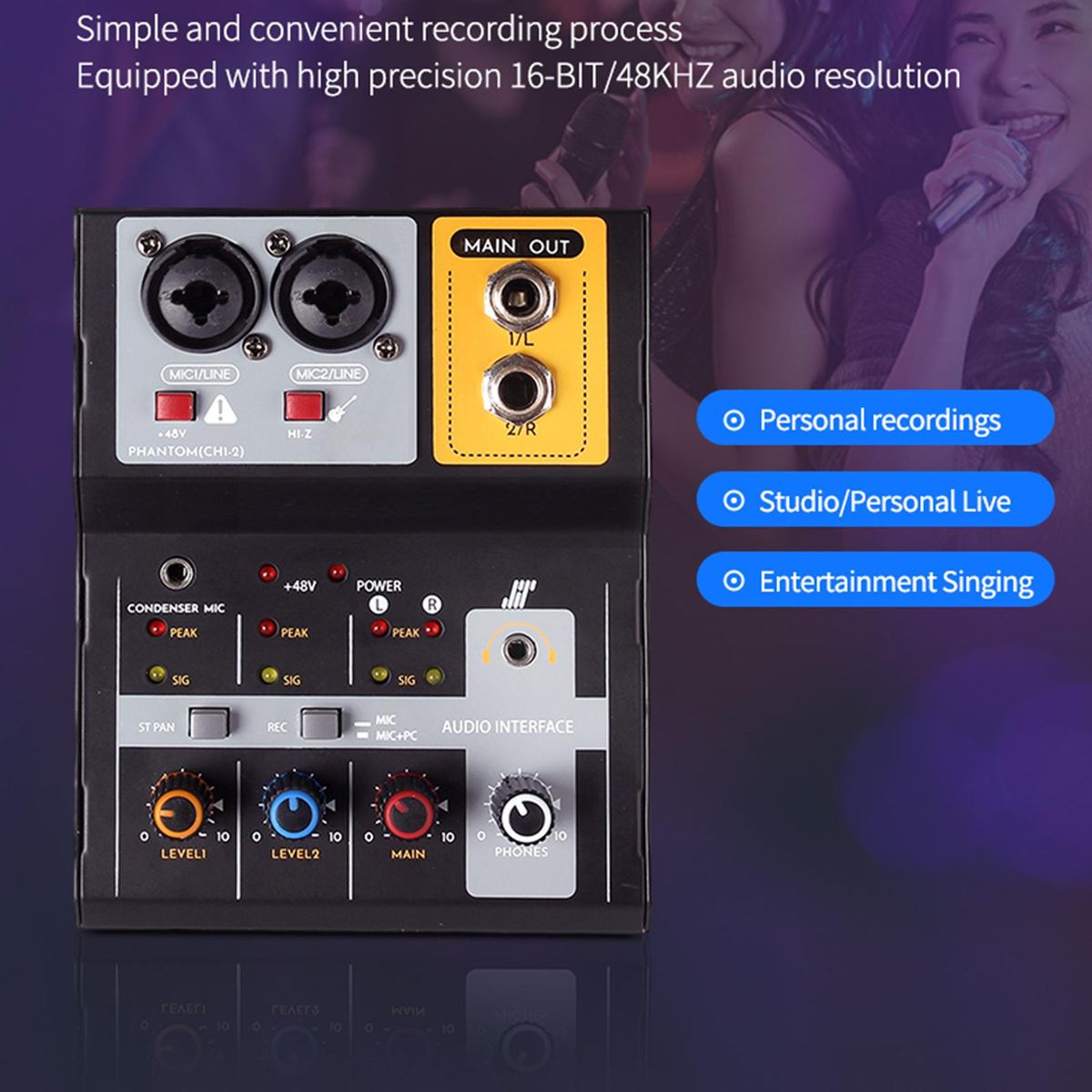Mini Audio Mixer Stereo Digital Mixer For Studio Show