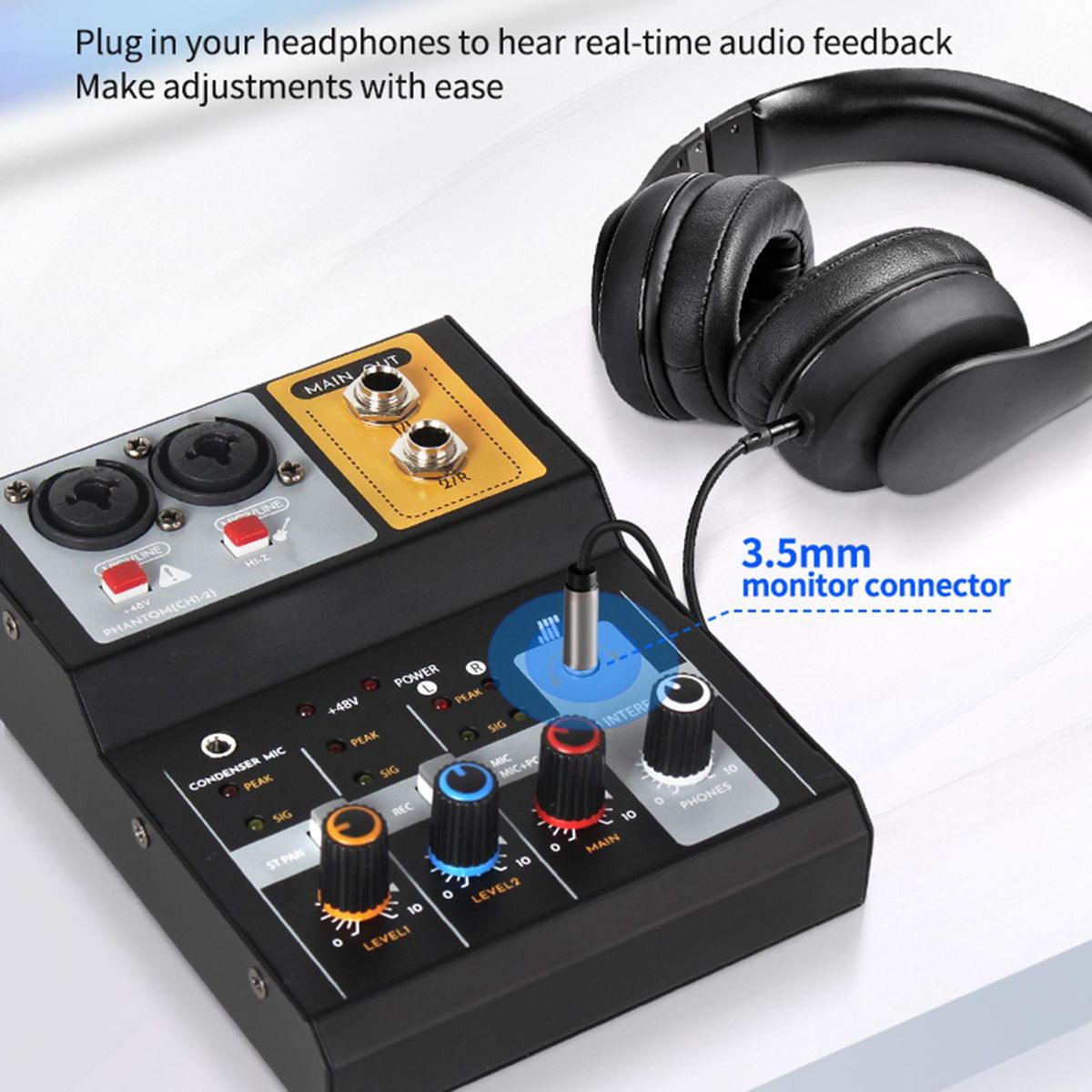 Mini Audio Mixer Stereo Digital Mixer For Studio Show
