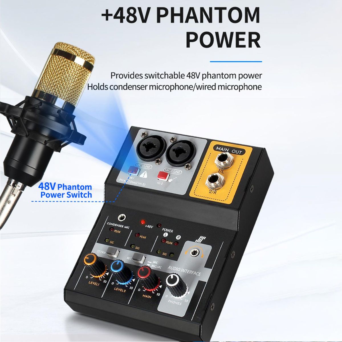 Mini Audio Mixer Stereo Digital Mixer For Studio Show