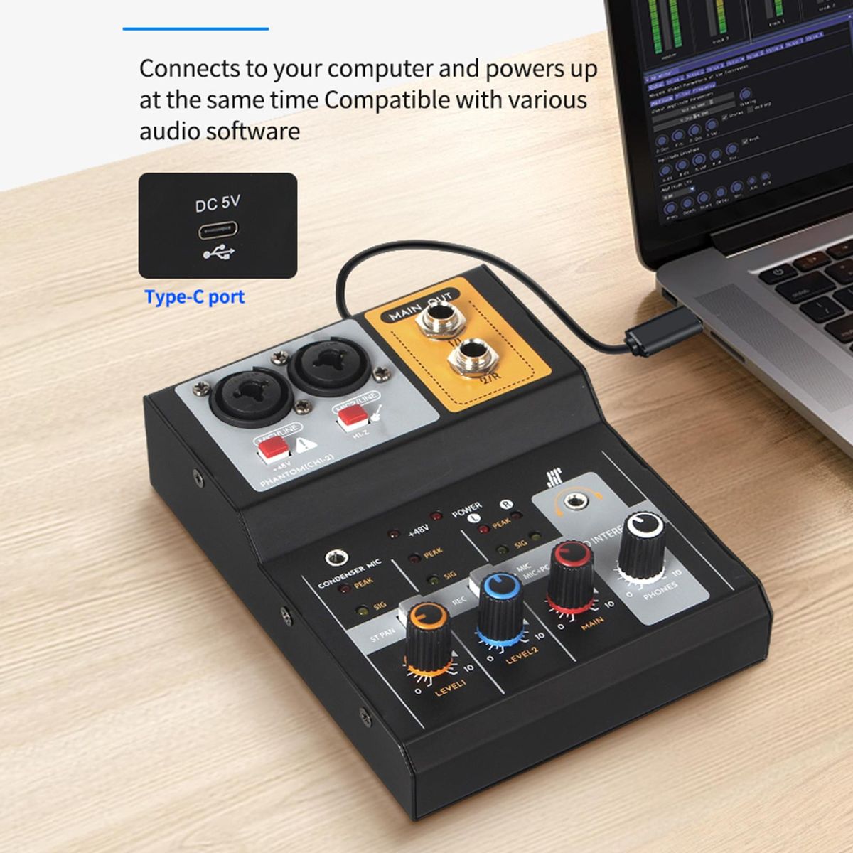 Mini Audio Mixer Stereo Digital Mixer For Studio Show