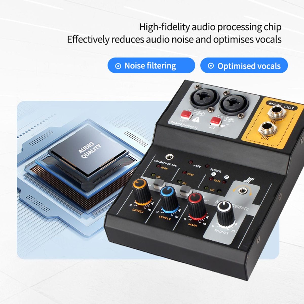 Mini Audio Mixer Stereo Digital Mixer For Studio Show
