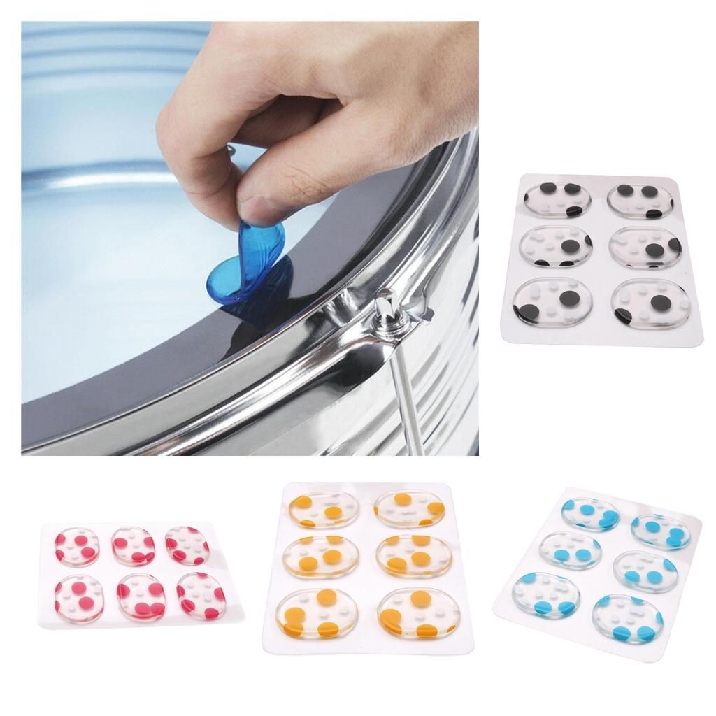 6 Packs Transparent Drum Dampeners Dampening Gels Pads For Yellow