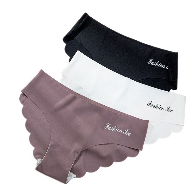 3Pc  Women Seamless Panty Set Solid Invisible  Y Low Waist Briefs Women's Underpants Lingerie Dropship 3 Pcs