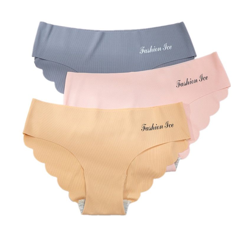 3Pc  Women Seamless Panty Set Solid Invisible  Y Low Waist Briefs Women's Underpants Lingerie Dropship 3 Pcs