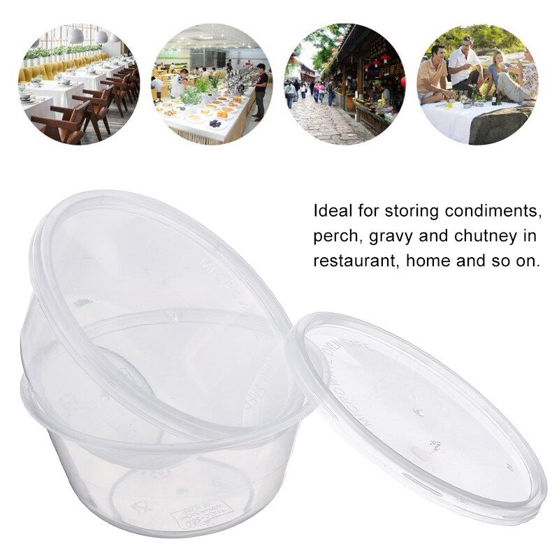 50X 8 Oz Clear Plastic Portion Cups&Lid Option Sauce/Jello Jelly Shot 250ml +50 Plastic Lids