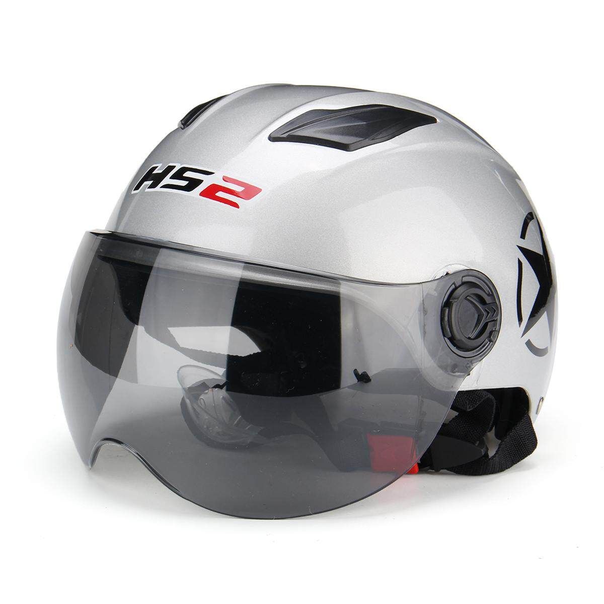 Universal Motorcycle Open Face Half Flip Up Motocross Motorbike Off Road Silvery