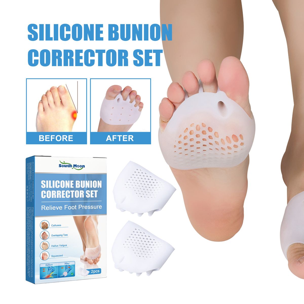Silicone Bunion Toe Corrector Straightener Pain Relief