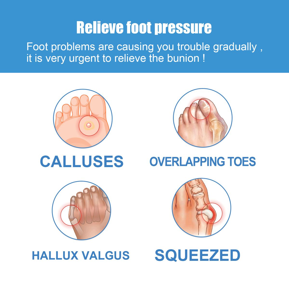 Silicone Bunion Toe Corrector Straightener Pain Relief