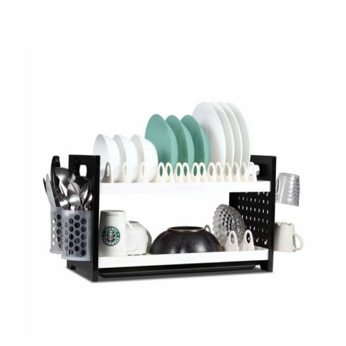 2 Tier Plastic Dish Drainer And Plate Rack