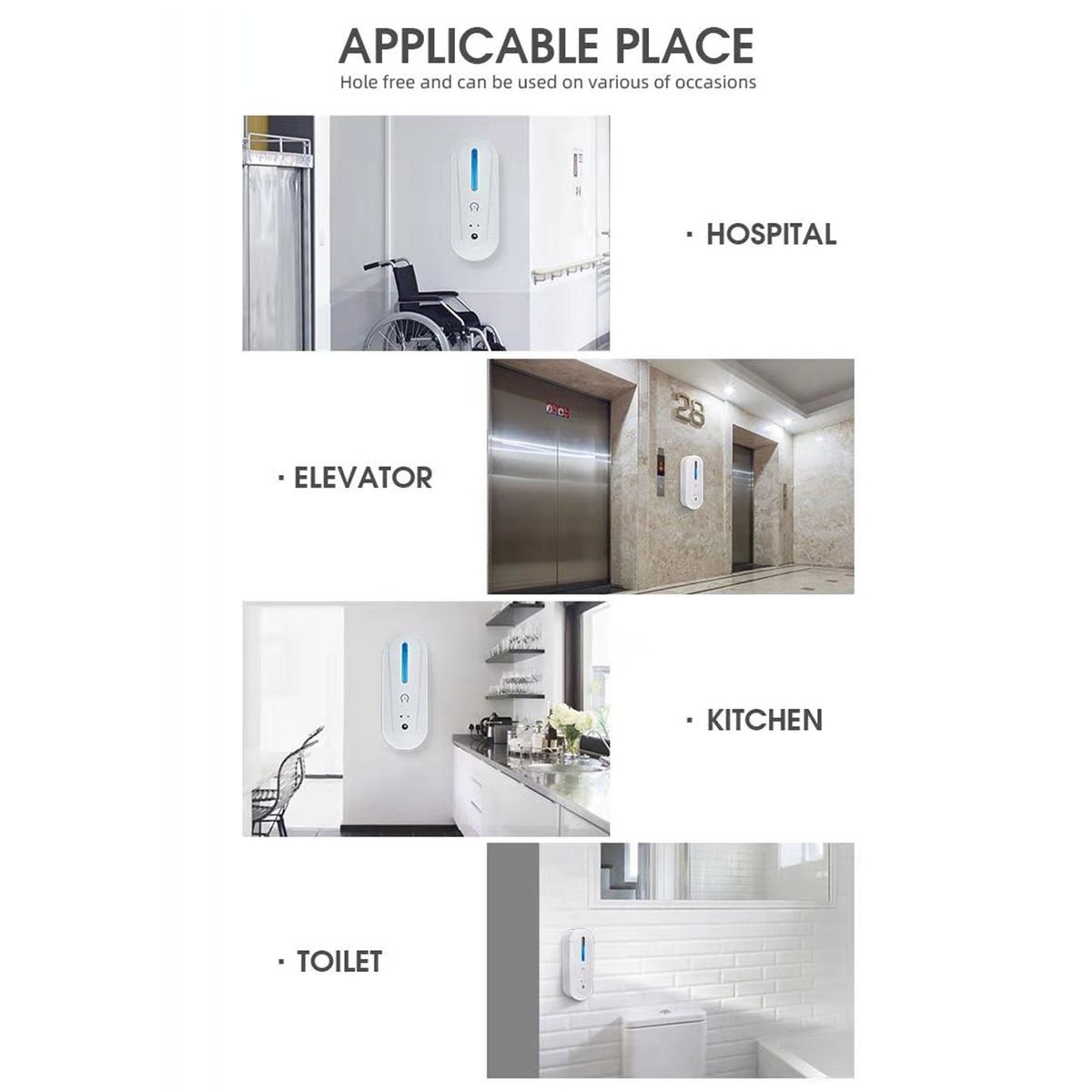Wall-Mounted Automatic Alcohol Dispenser Touchless Hand