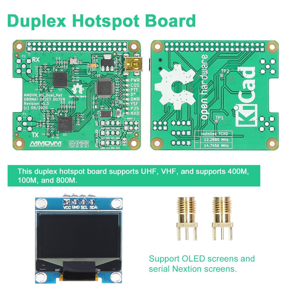 MMDVM Duplex Hotspot Board with OLED Display Support DMR P25 D Star Mini Relay Module Support UHF VHF for Raspberry Pi