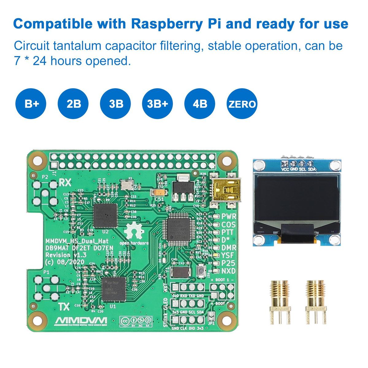 MMDVM Duplex Hotspot Board with OLED Display Support DMR P25 D Star Mini Relay Module Support UHF VHF for Raspberry Pi