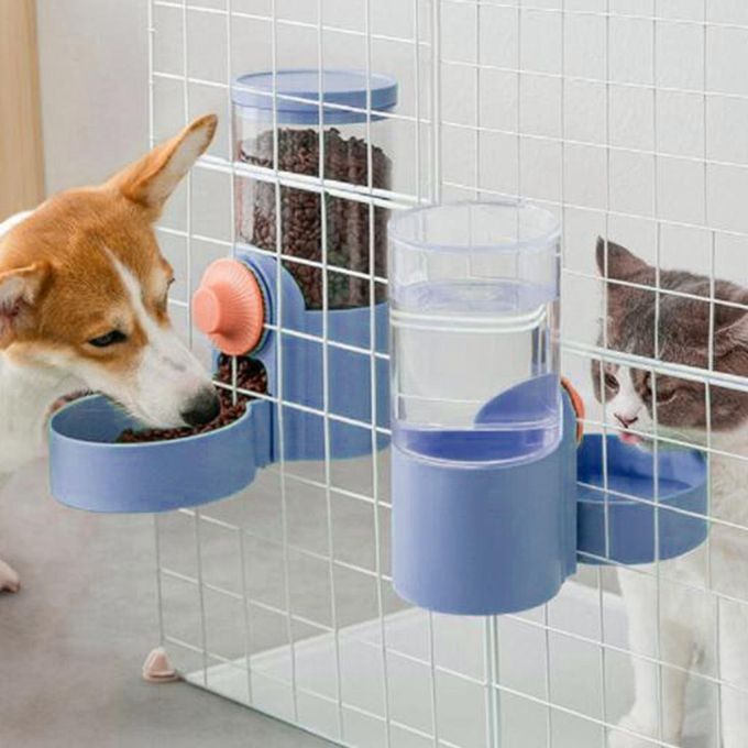 Cage Hanging Automatic Food Water Dispenser Gravity Auto Feeder Purple