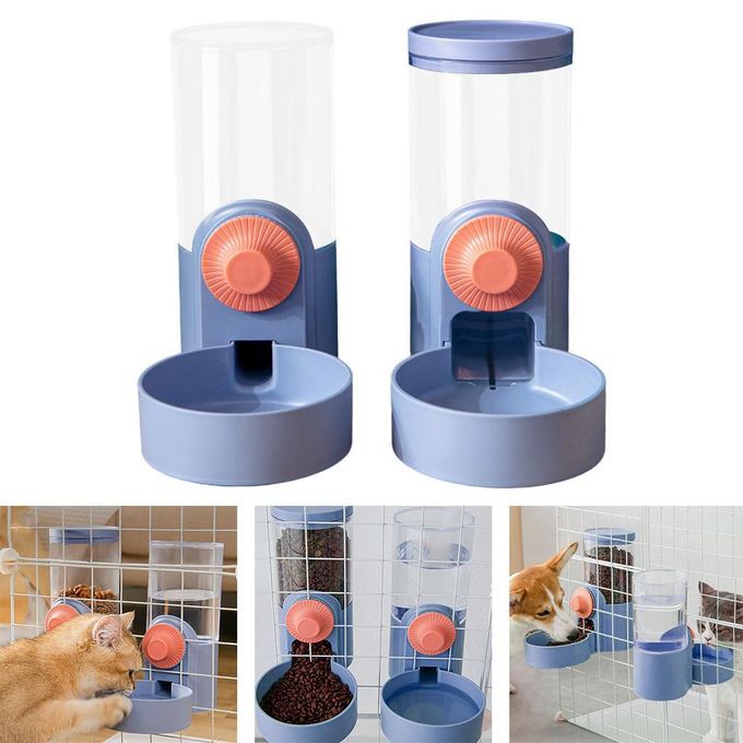 Cage Hanging Automatic Food Water Dispenser Gravity Auto Feeder Purple