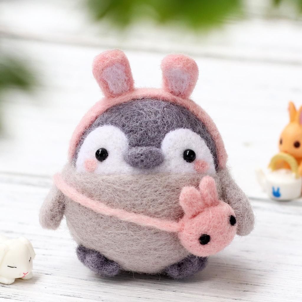 2x Kit Di Base Per Infeltrimento Ad Ago Pinguino Per Principianti Rosa