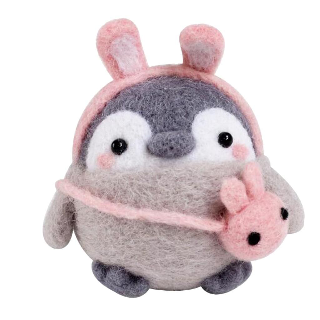 2x Kit Di Base Per Infeltrimento Ad Ago Pinguino Per Principianti Rosa