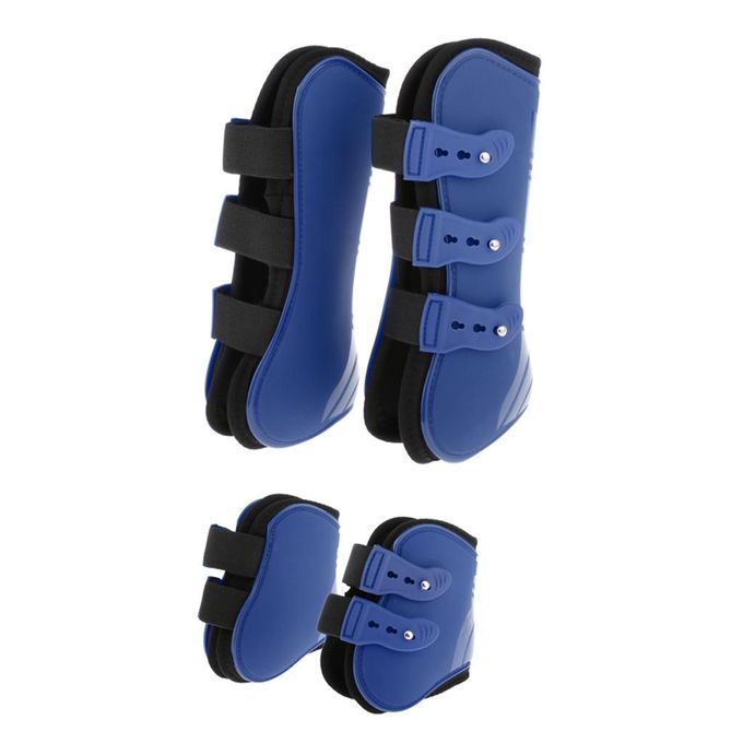 Riding Horse Open Front/Fetlock Boot Set, Sports Equestrian Leg Blue