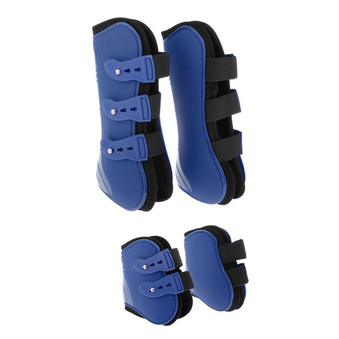 Riding Horse Open Front/Fetlock Boot Set, Sports Equestrian Leg Blue