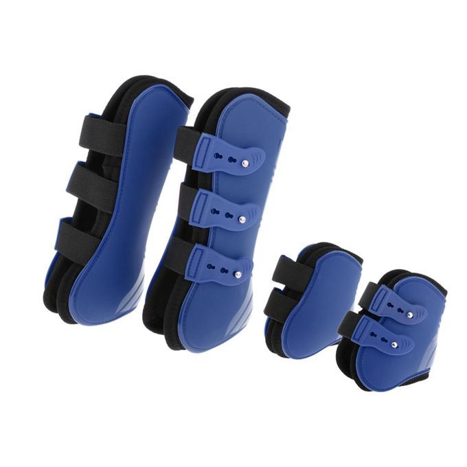 Riding Horse Open Front/Fetlock Boot Set, Sports Equestrian Leg Blue