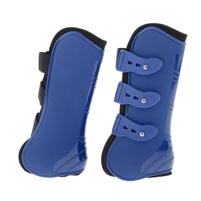 Riding Horse Open Front/Fetlock Boot Set, Sports Equestrian Leg Blue