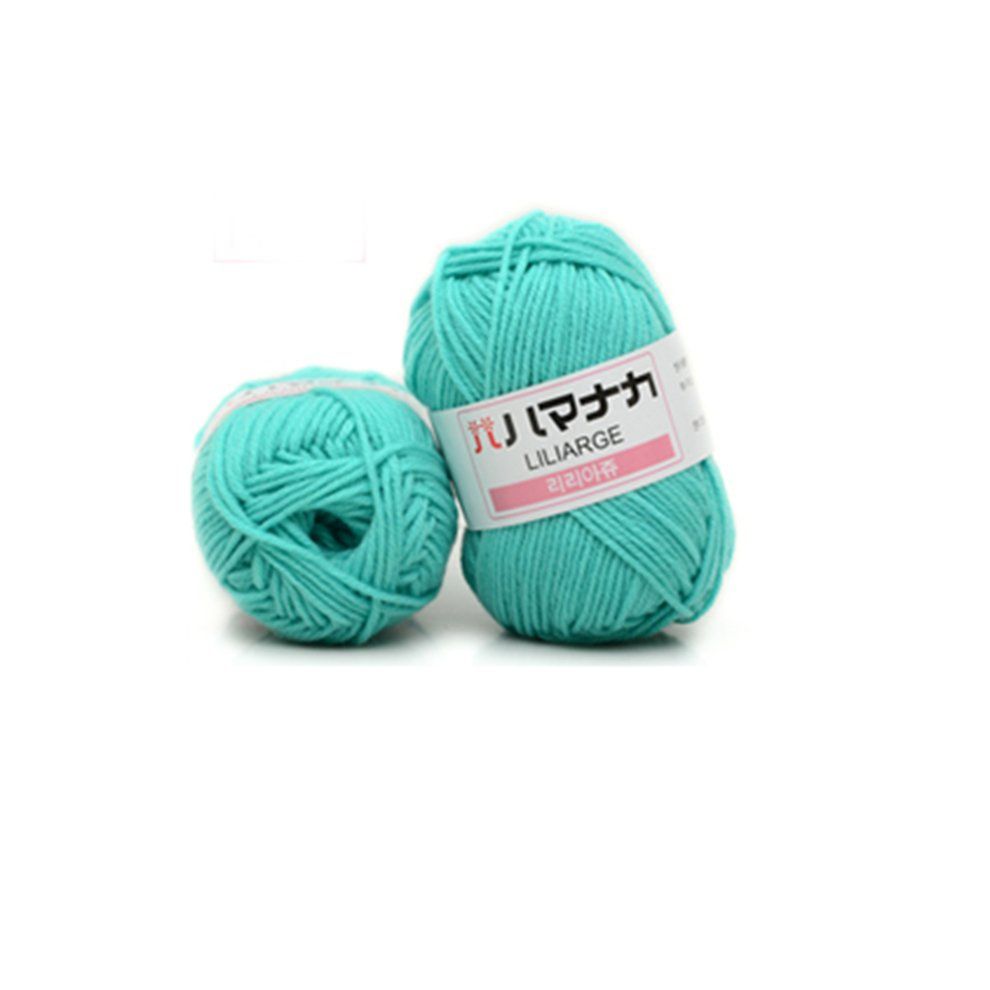 4 Shares Combed Milk Cotton Yarn Wool Blended Yarn A Arel Sewing Yarn-fruit Green