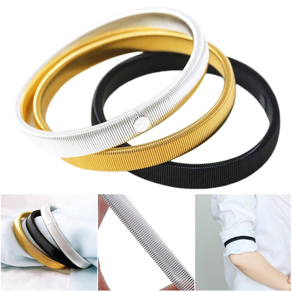 1pc Unisex Stretchy Elastic Metal Sleeve Garters Mens Elast