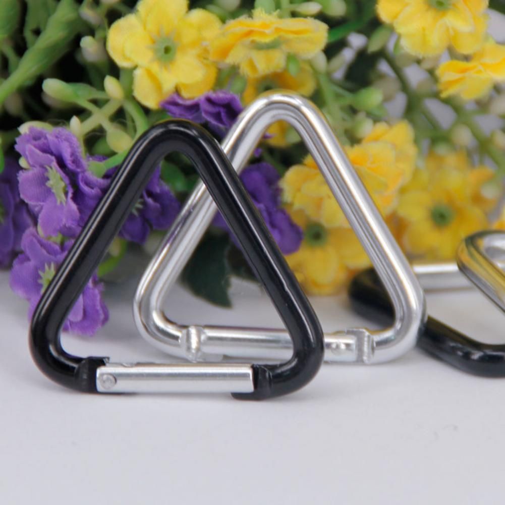5Pcs Small Carabiner Dazzling Solid Color  Snap Triangle