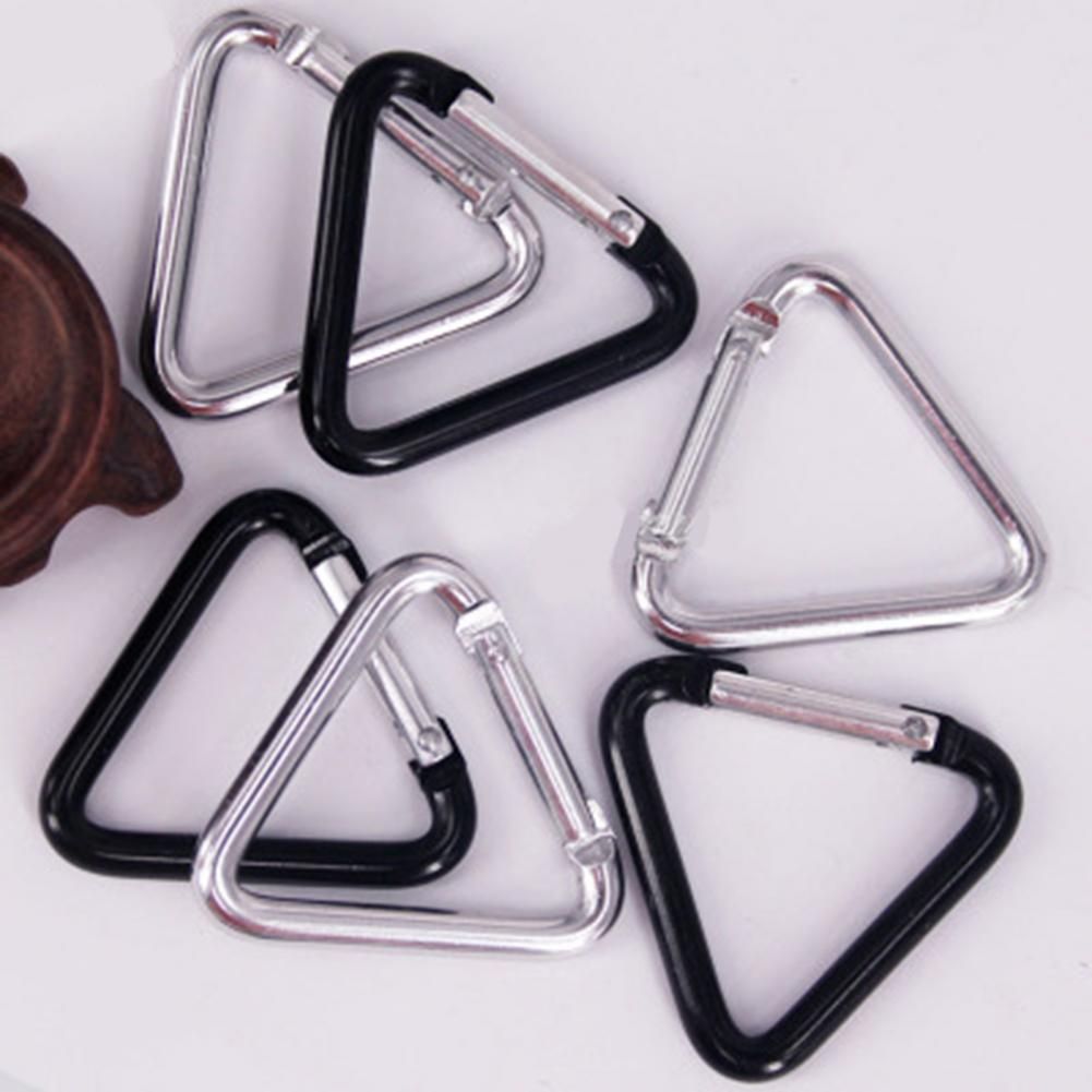 5Pcs Small Carabiner Dazzling Solid Color  Snap Triangle