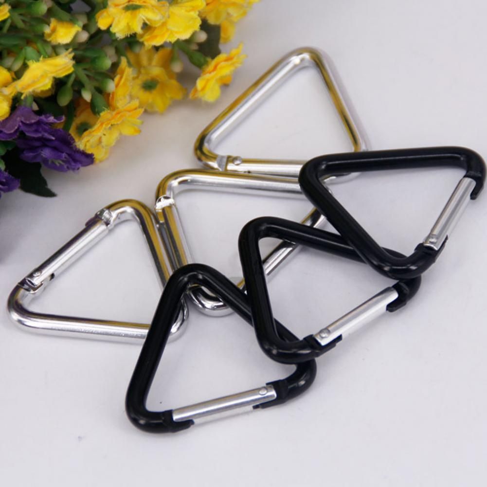 5Pcs Small Carabiner Dazzling Solid Color  Snap Triangle