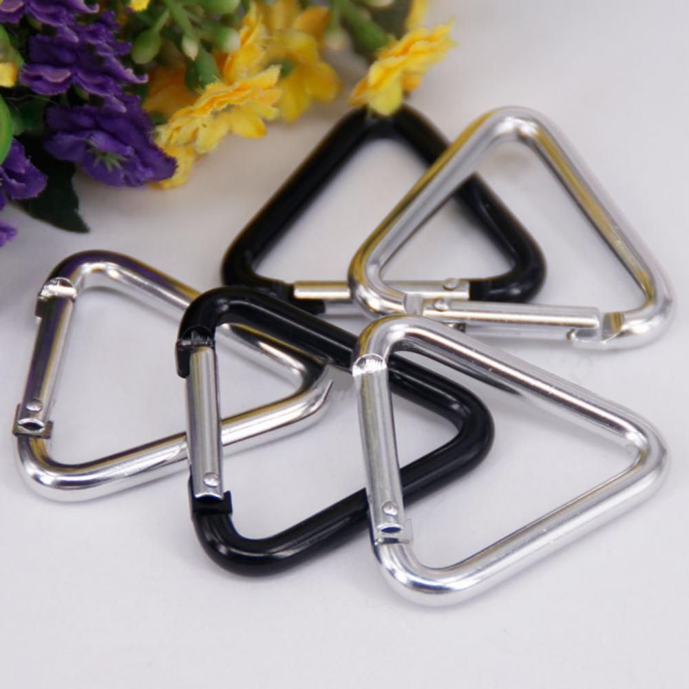 5Pcs Small Carabiner Dazzling Solid Color  Snap Triangle