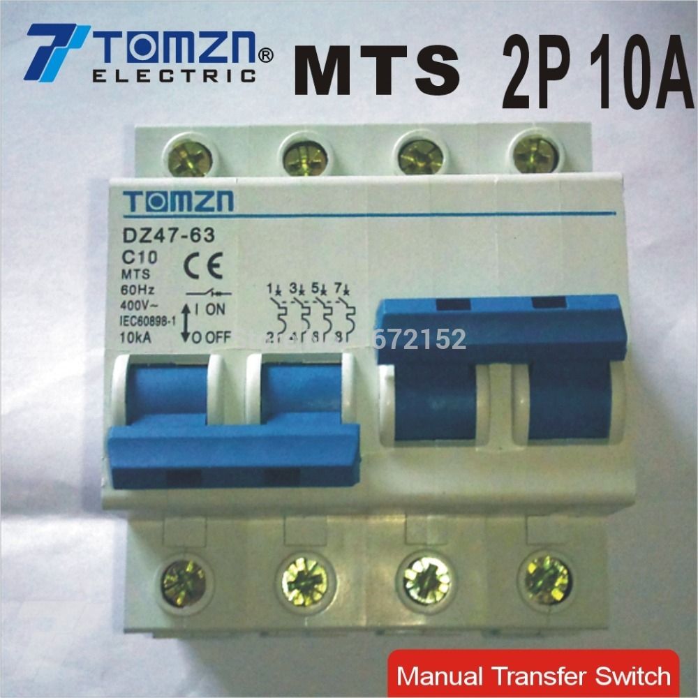 Circuit Manual Switch 2P 10A Dual Power MTS Transfer