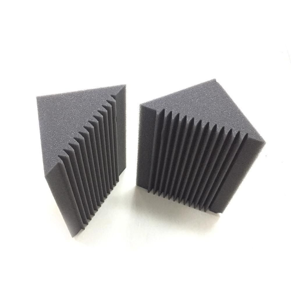6 PCS Acoustic Foam CharcoalBlack Bass Trap Sound Absorption Studio Soundproofing Corner Wall 12 x 12 x 24 cm