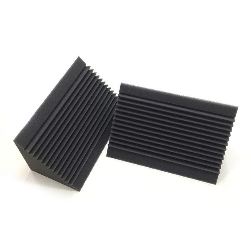 6 PCS Acoustic Foam CharcoalBlack Bass Trap Sound Absorption Studio Soundproofing Corner Wall 12 x 12 x 24 cm