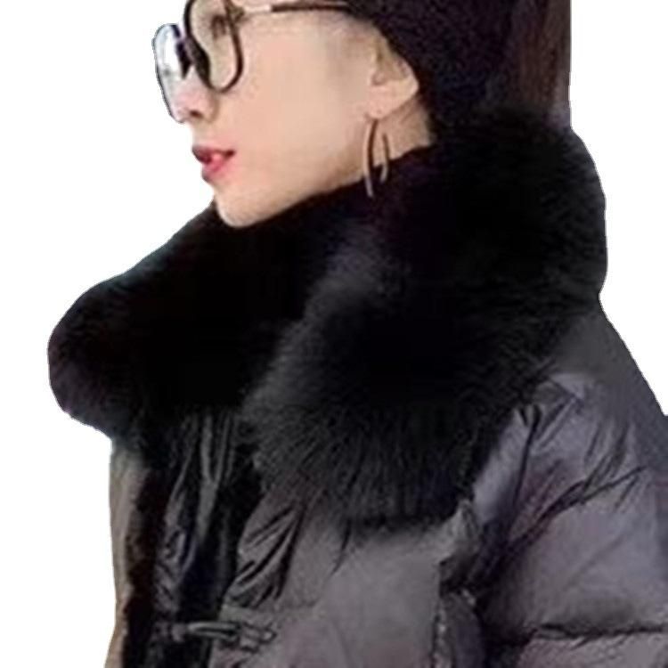 Small Fragrant Wind Button Slim Fit Korean Version Short Foreign Style Down Coat