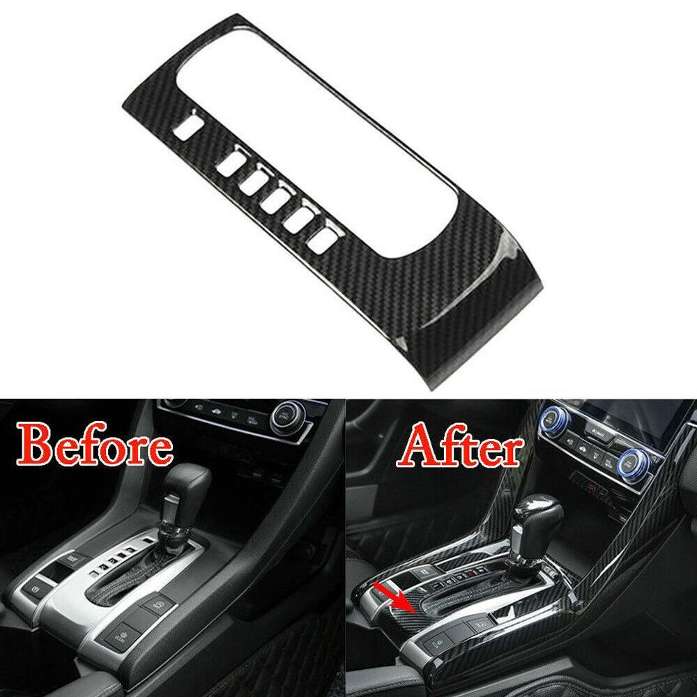 Carbon Fiber Gear Shift Box Panel Cover Trim for Honda