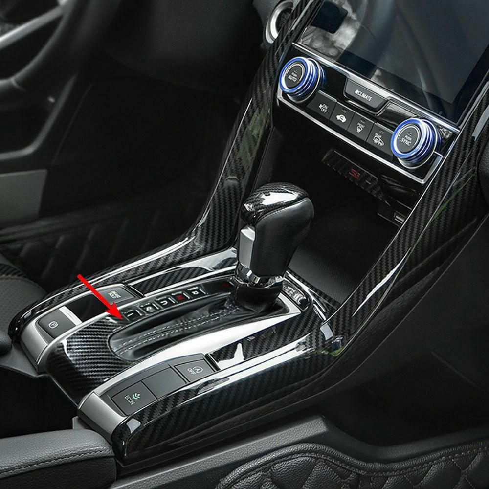 Carbon Fiber Gear Shift Box Panel Cover Trim for Honda