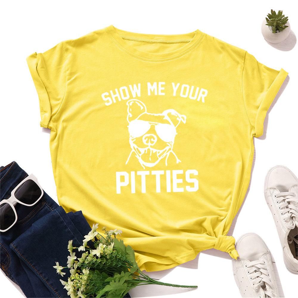 Show Me Your Pitties Sunglasses Pig Cartoon T-shirt Men and Women Casual Style Summer