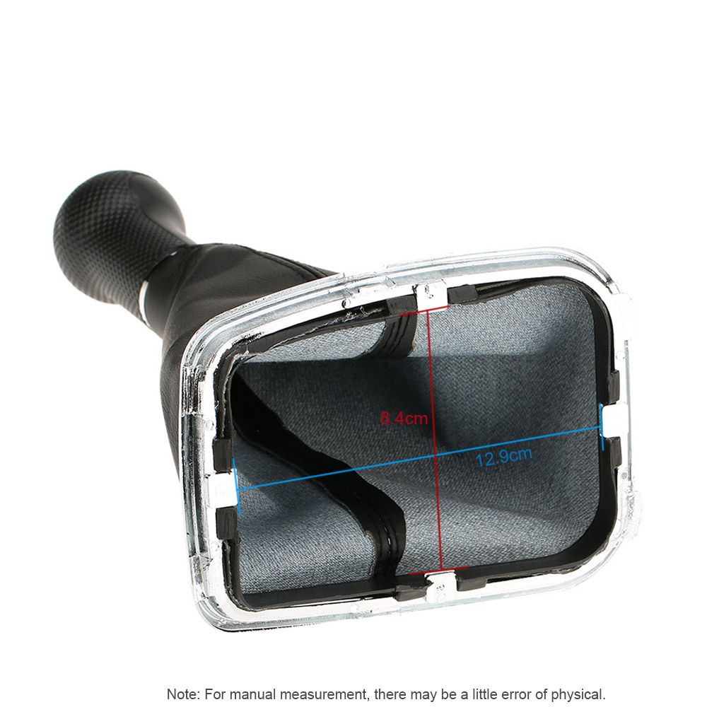 New 5 Speed Gear Shift Knob Gaitor Boot Black PU Leather For