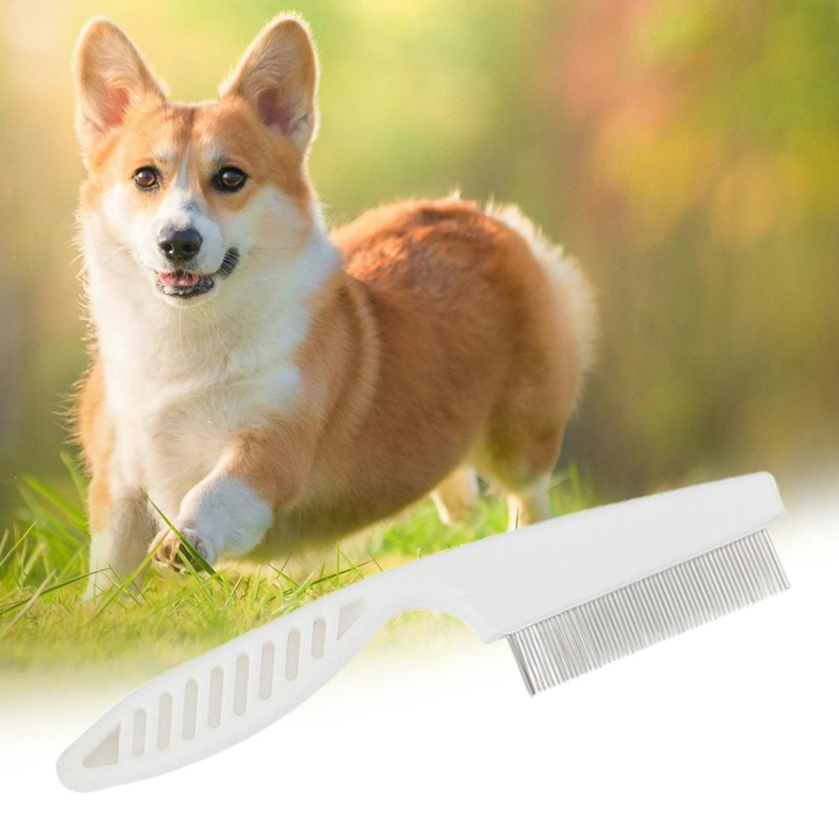 Cat Grooming Brush Pet Cat Dog Hair Grooming Comb White