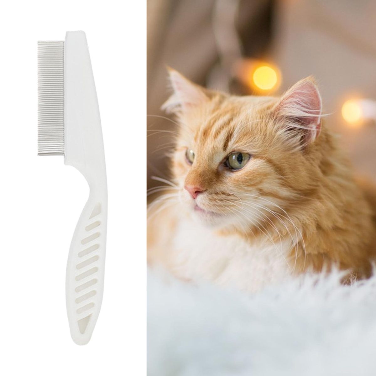 Cat Grooming Brush Pet Cat Dog Hair Grooming Comb White