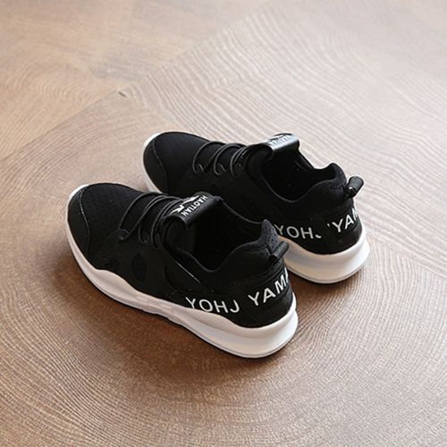 Children's Casual Breathable Mesh Boys Girls Student Running Sports Shoes Black