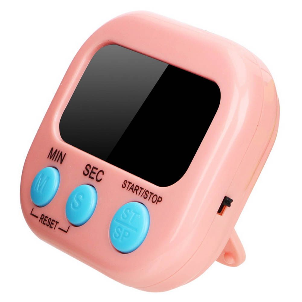 LCD Display Home Kitchen Timer Square Baking Cooking-Pink