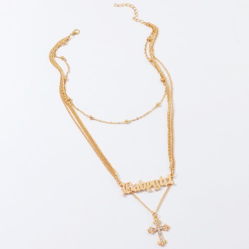Ladies Babygirl Cross Pendant Necklace