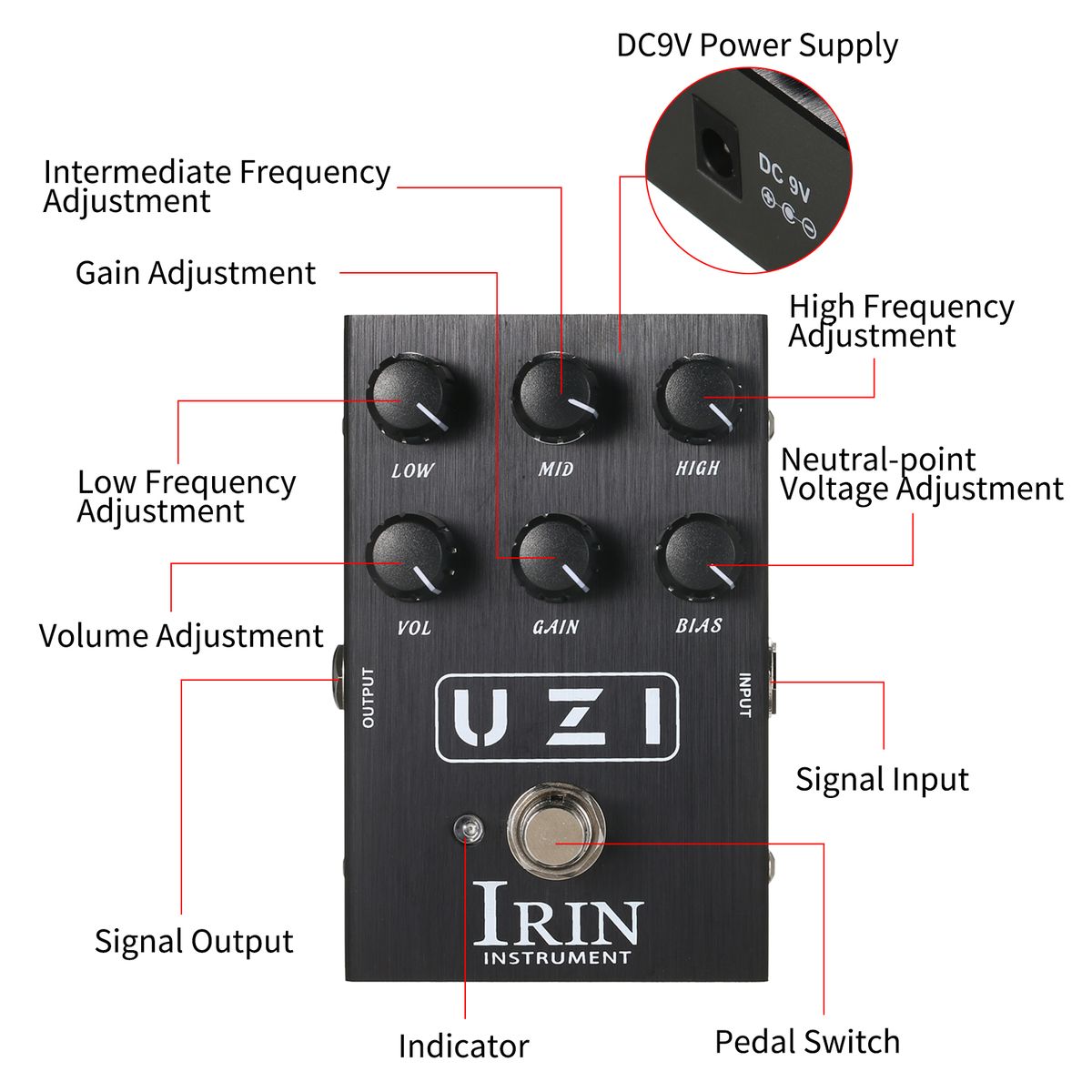 Guitar Effect Pedal Mini Guitar Heavy Rock Distortion
