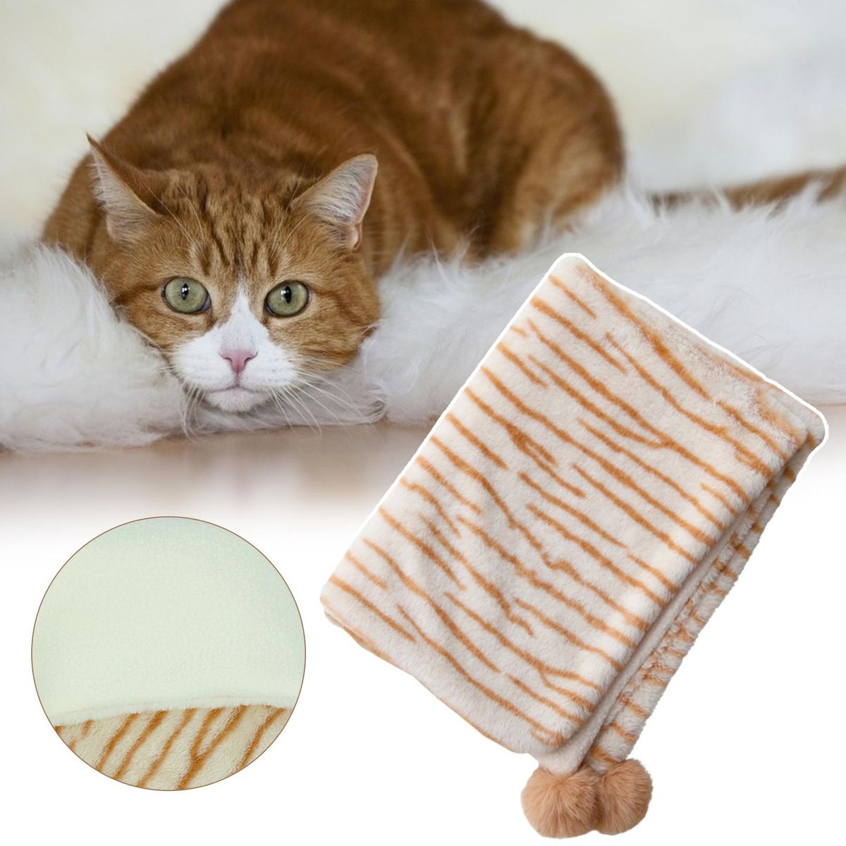 Pet Bed Blanket Pet Sleeping Bed Mat Cushion Coffee