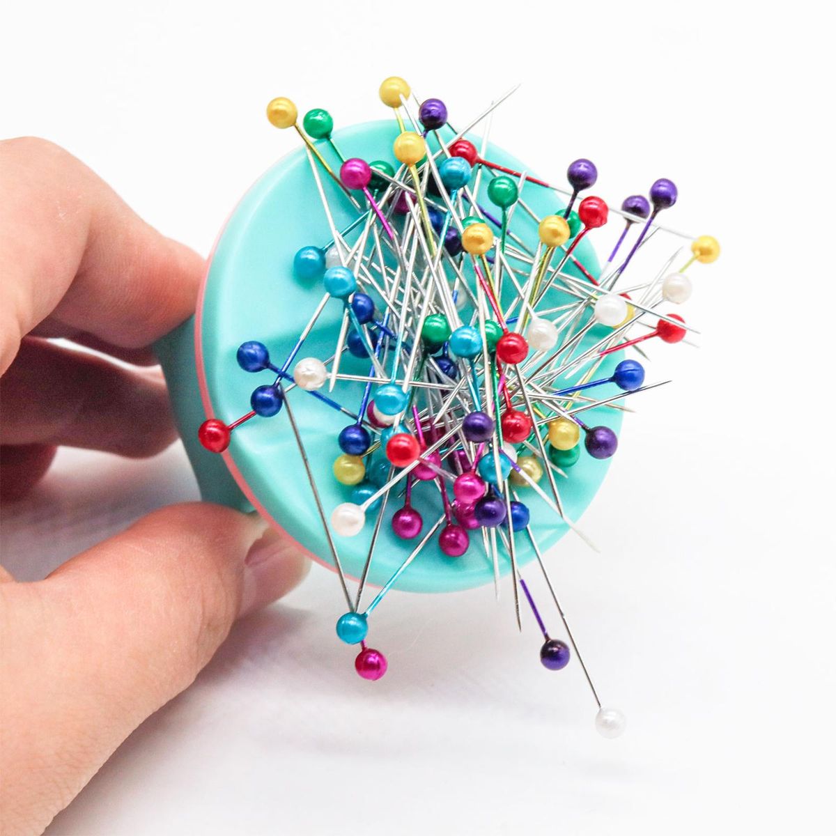 Magnetic Wrist Pin Holder Sewing Tool & 40Pcs Pins Wristband Pin Green