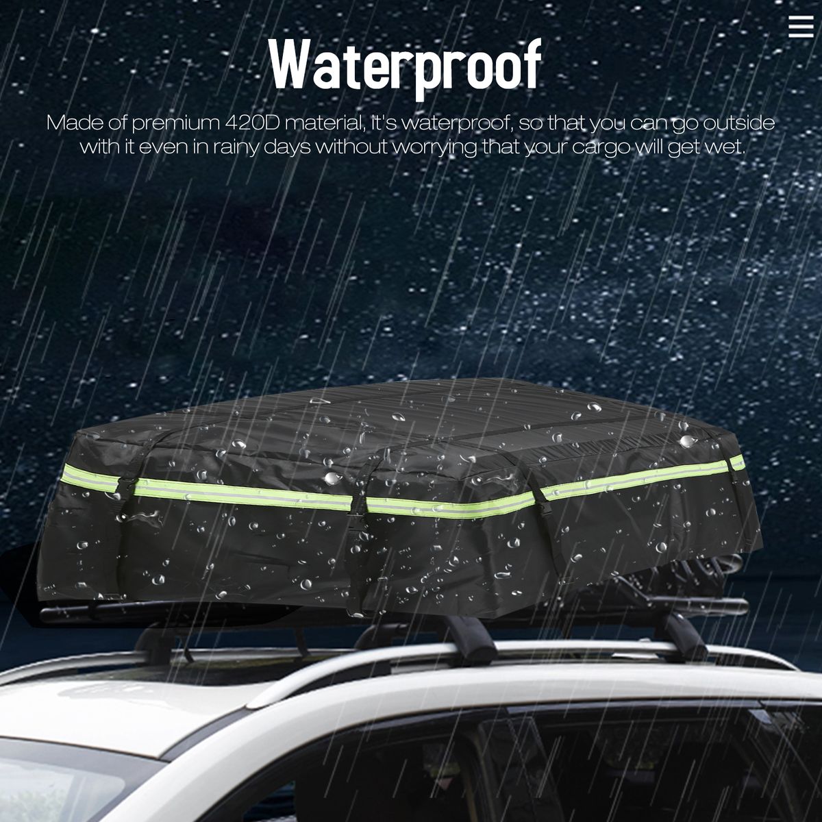 Waterproof Cargo Bag Car Roof Cargo Carrier With Night