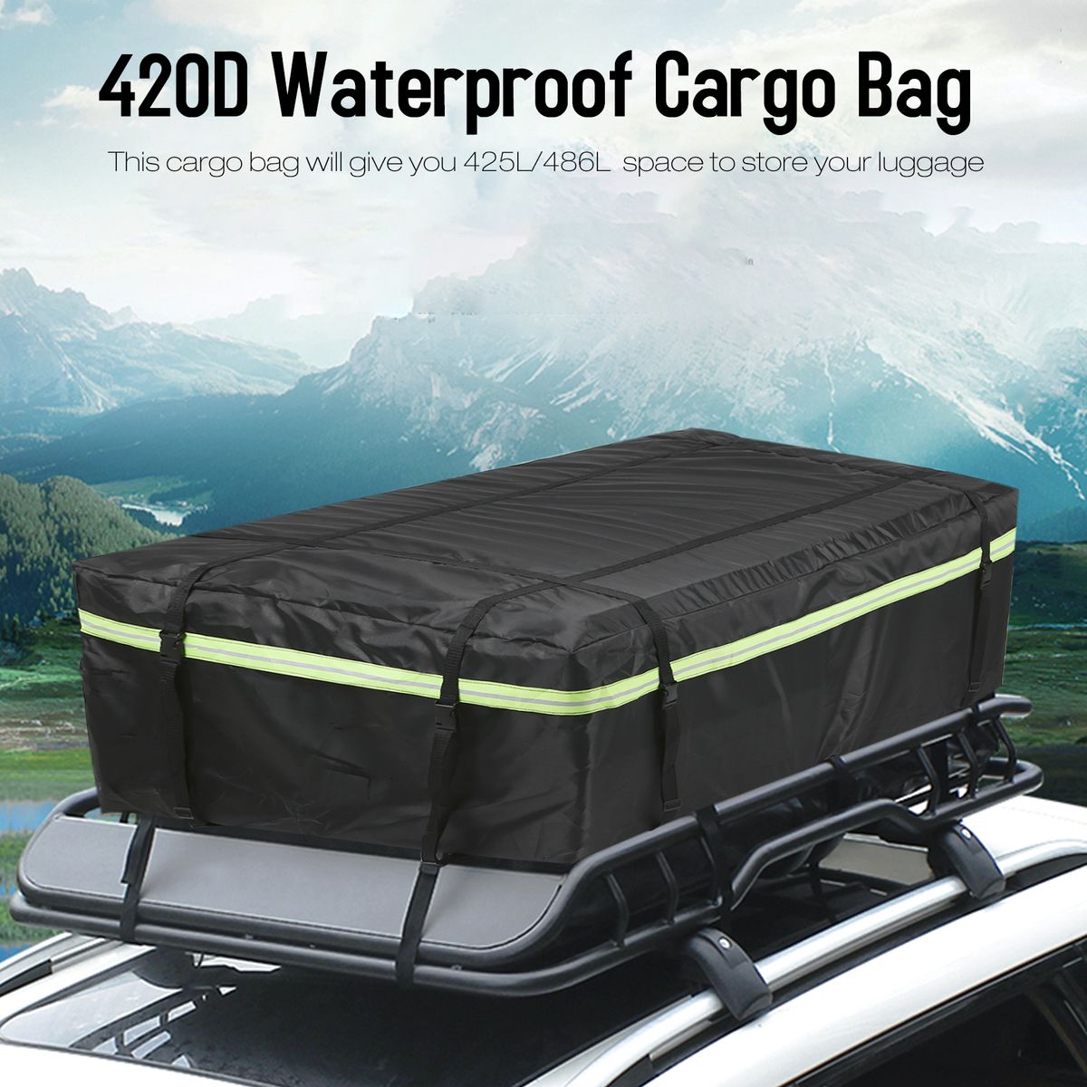 Waterproof Cargo Bag Car Roof Cargo Carrier With Night