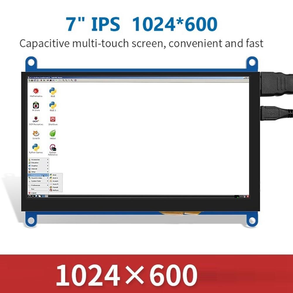 7Inch IPS AIDA64 LCD Display 7 Inch -Compatible Screen Display Touchscreen 1024X600 for 4 3B 3B PC