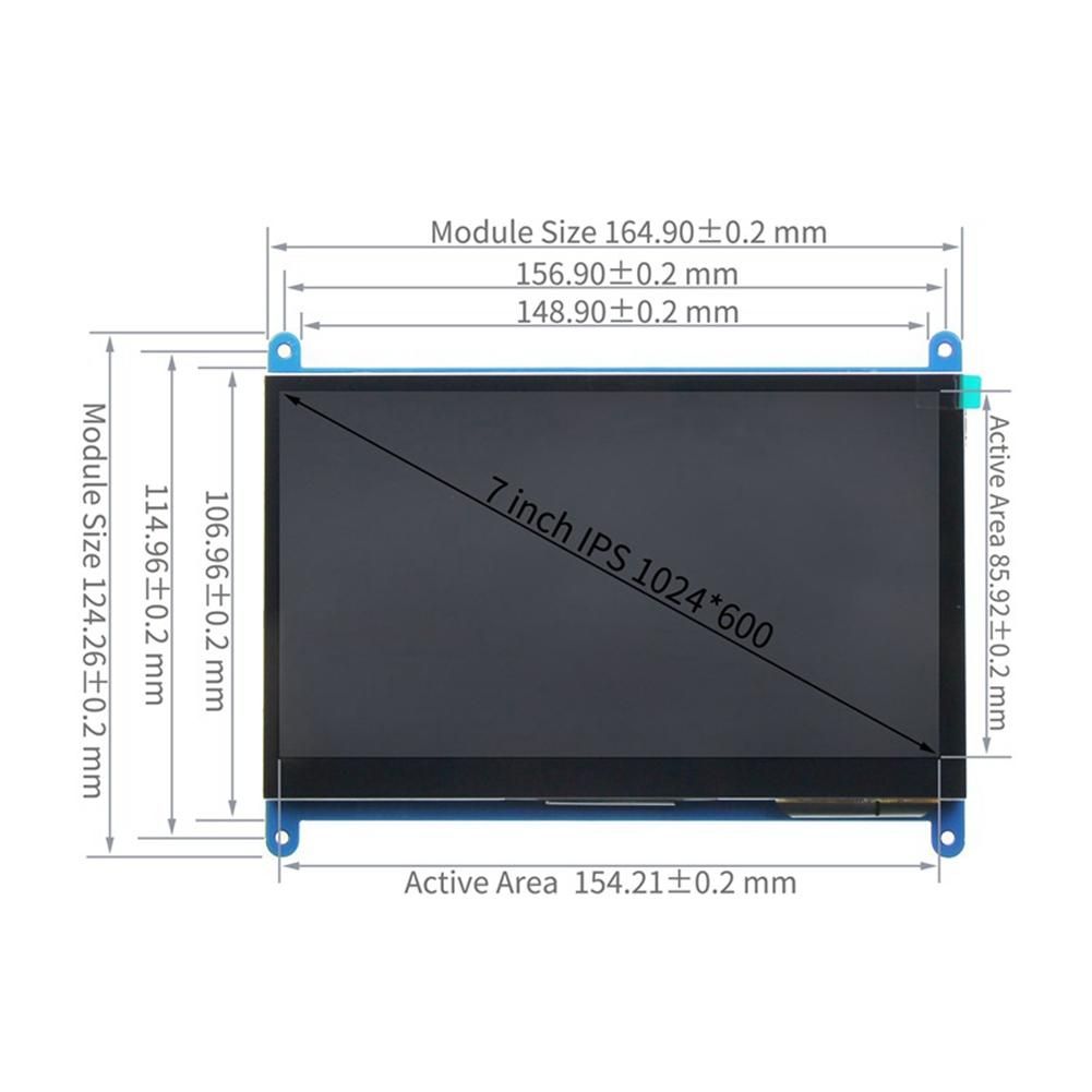 7Inch IPS AIDA64 LCD Display 7 Inch -Compatible Screen Display Touchscreen 1024X600 for 4 3B 3B PC